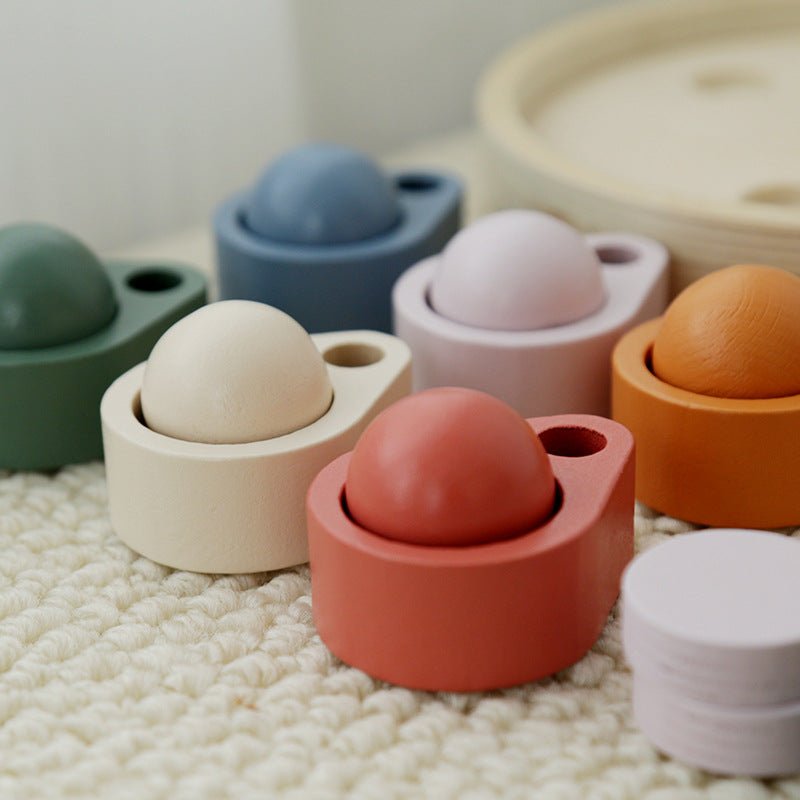 Montessori Holz Farbspiel – Farben Sortierspiel zum Stapeln & Zuordnen - Rabadu