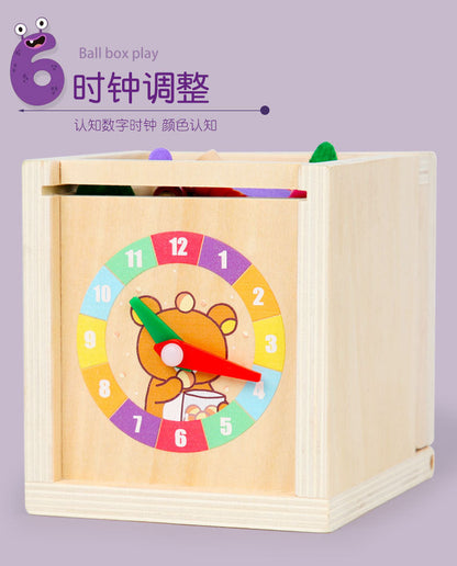 Montessori Holz Lernbox – Multifunktionales Steck- & Formenpuzzle für Kinder