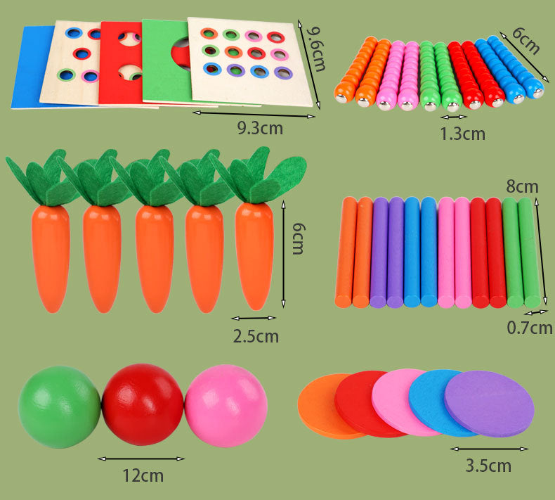 Montessori Holz Lernbox – Multifunktionales Steck- & Formenpuzzle für Kinder