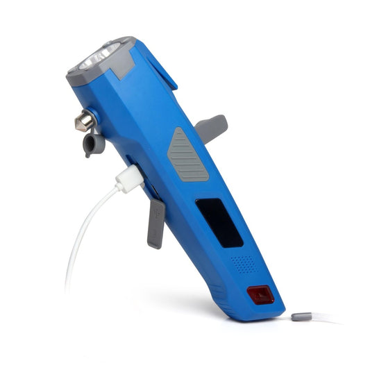 8in1 Notfallhammer Gurtschneider LED Lampe SOS USB Ladegerät Handkurbel Magnet - Rabadu