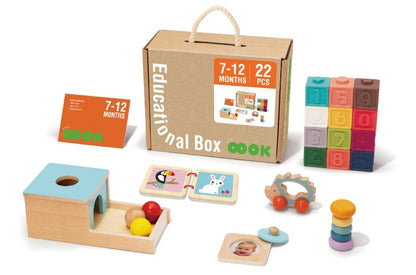 Montessori Educational Box, Babyspielzeug 7-12 Monate, 6 in 1 Lernspielzeug für Kleinkinder - Frühes Lerngeschenk