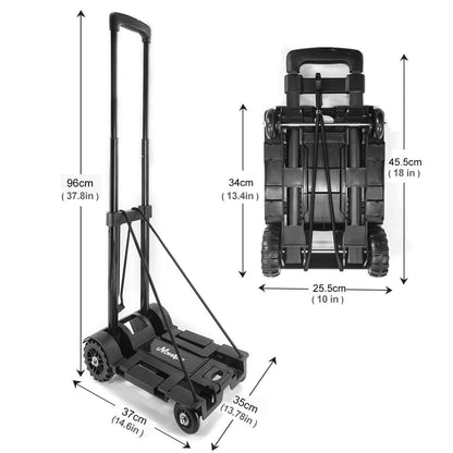 Folding Hand Truck 100lbs Capacity - Rabadu