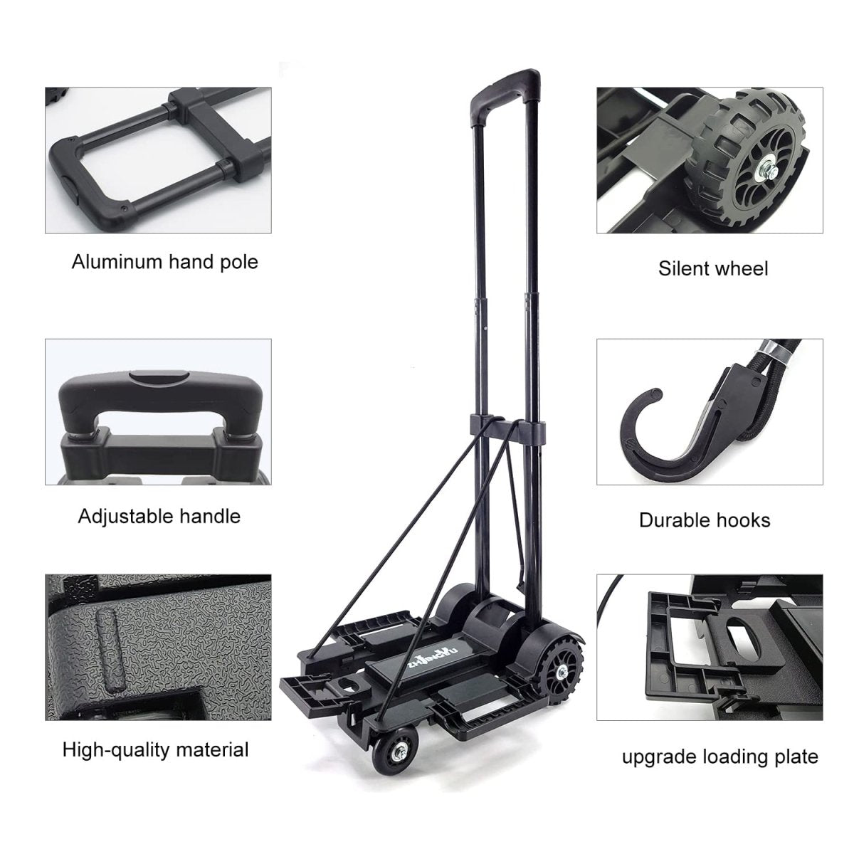 Folding Hand Truck 100lbs Capacity - Rabadu