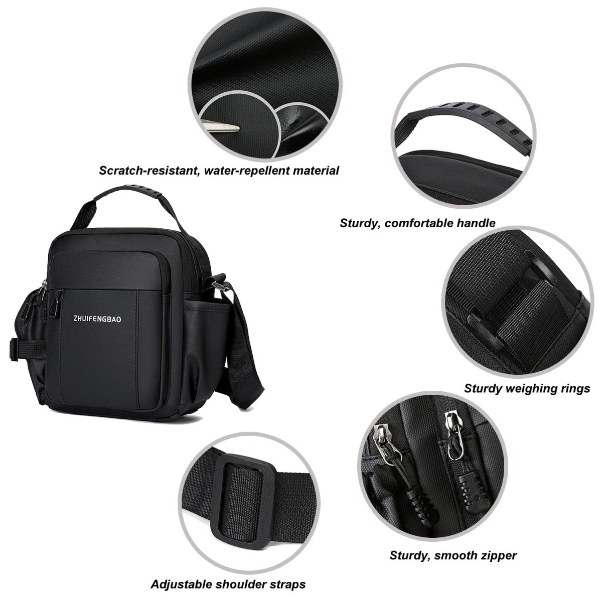 Herren Umhängetasche wasserdicht Crossbody Messenger Nylon Alltag & Reise - Rabadu