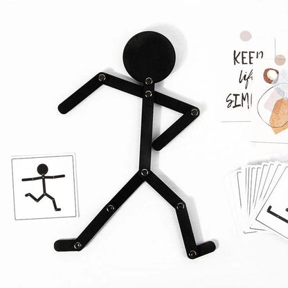 Holz Stick Männer Puzzle - Montessori DIY Board Karten - Vorschule & Feinmotorik - Rabadu