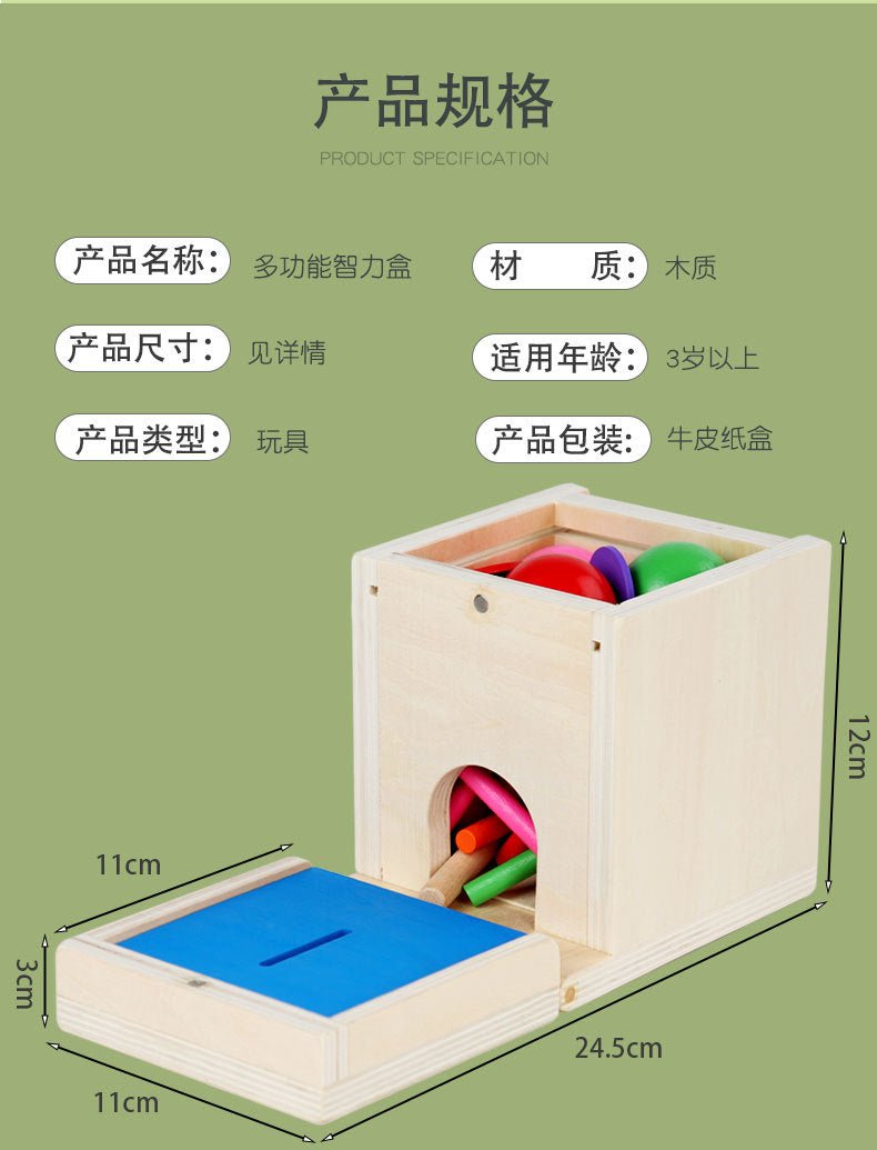 Montessori Holz Lernbox – Multifunktionales Steck - & Formenpuzzle für Kinder - Rabadu