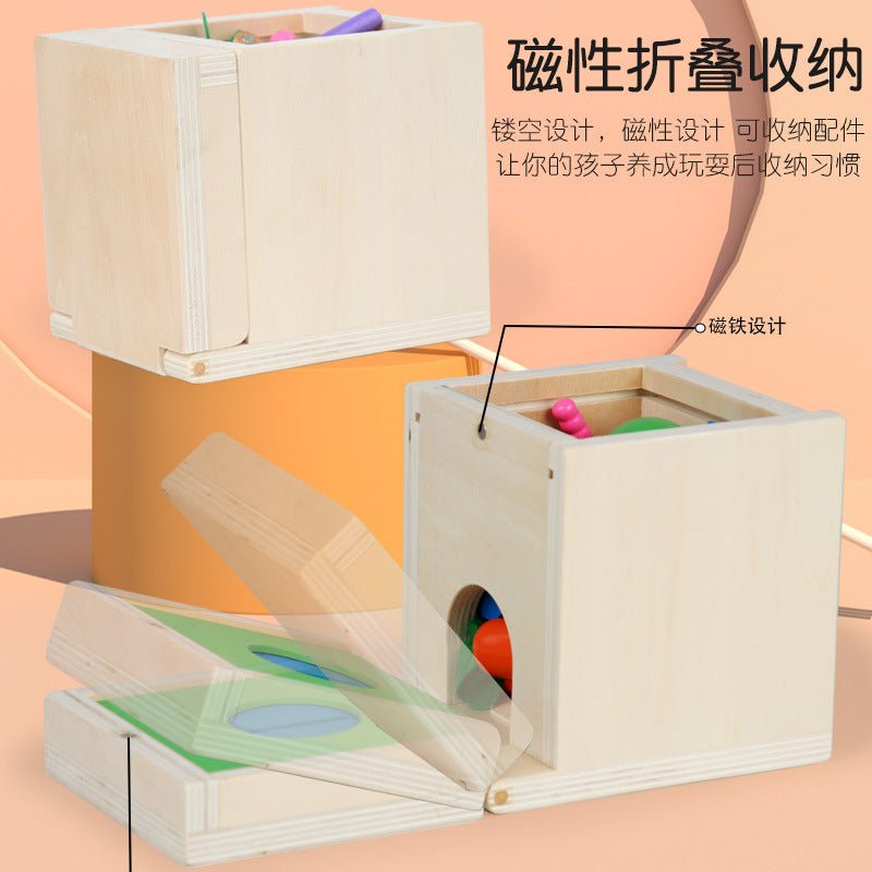Montessori Holz Lernbox – Multifunktionales Steck - & Formenpuzzle für Kinder - Rabadu